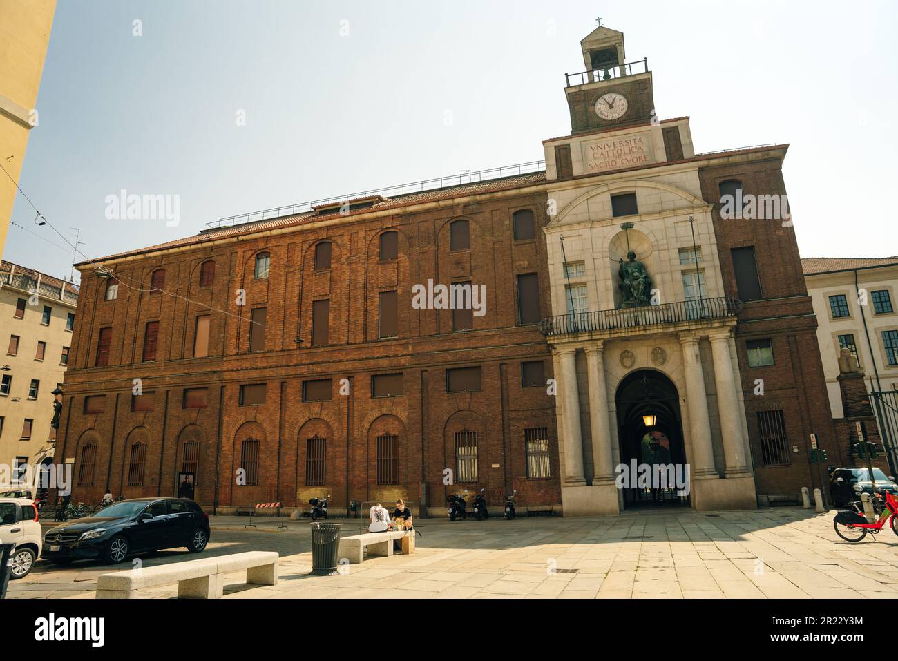 MILAN, ITALY - September 2023 Exterior view of Universita Cattolica del Sacro Cuore. High quality photo Stock Photo