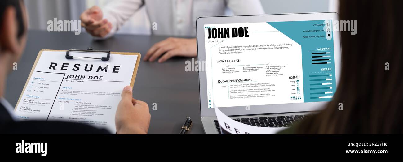 Candidate and interviewers discuss work experience and qualifications