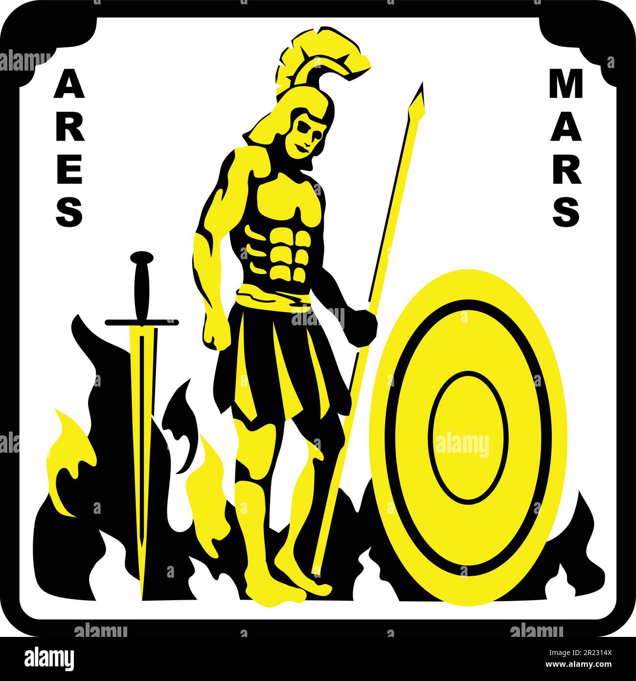 Ares Mars Deity of Greek and Rome Stock Vector