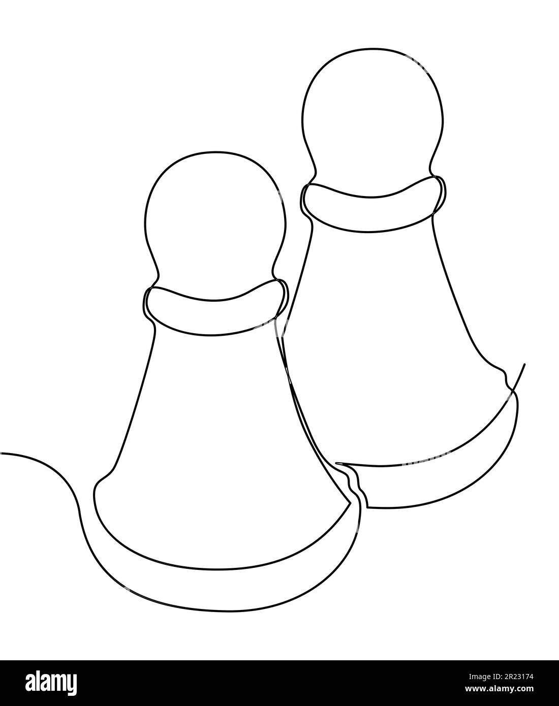 Chess Rook Contour Illustration Stock Illustration - Download