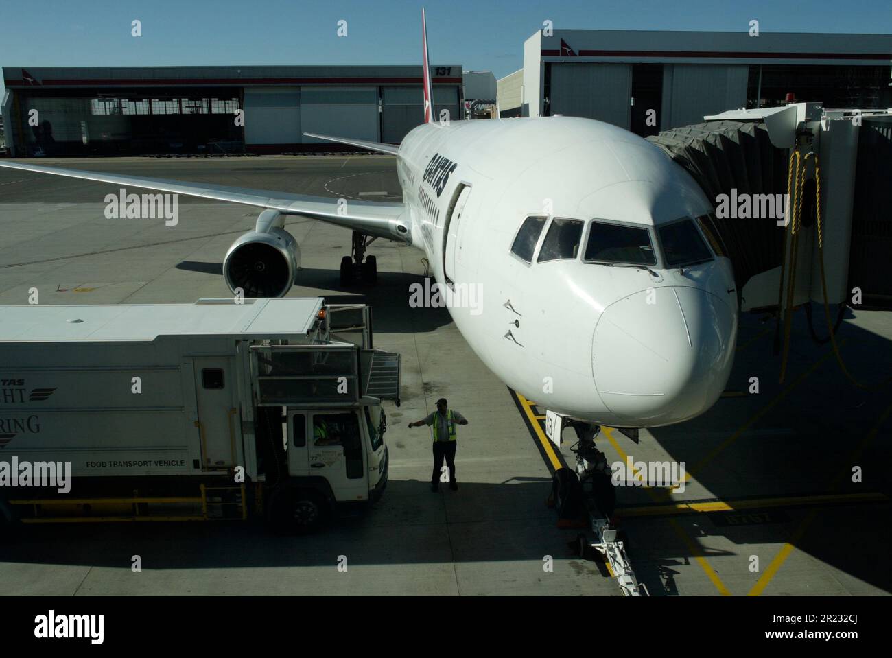 Aircraft and aircraft movements at Sydney (Kingsford Smith) Airport on Botany Bay in Sydney, Australia. Stock Photo