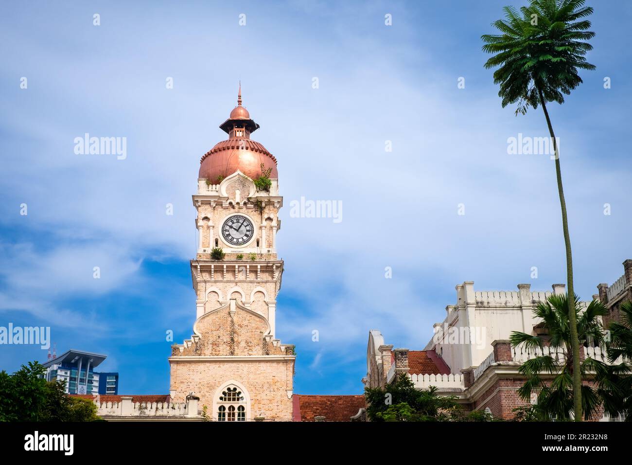 Kuala Lumpur, Malaysia, May 1st 2023 The Clock Tower at Sultan Abdul