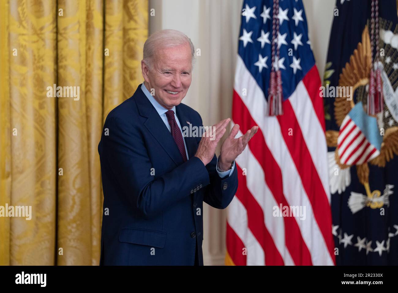 United States President Joe Biden participates in an Jewish American