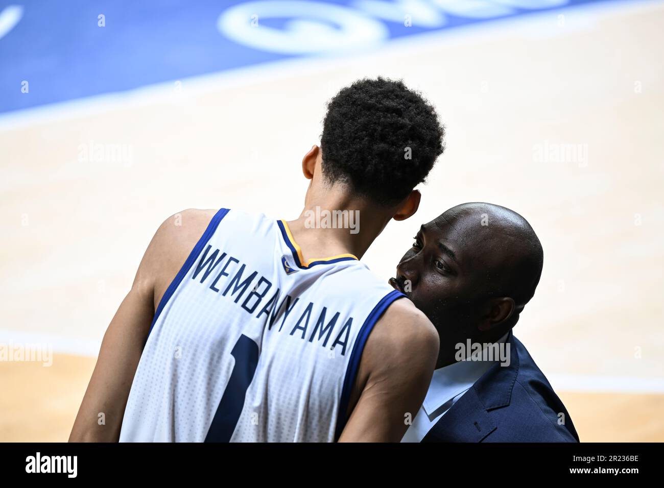 Paris, France. 16th May, 2023. Victor Wembanyama during the French  championship, Betclic elite basketball match between Paris and  Metropolitans 92 (Mets or Boulogne-Levallois) on May 16, 2023 in Levallois,  France. Credit: Victor