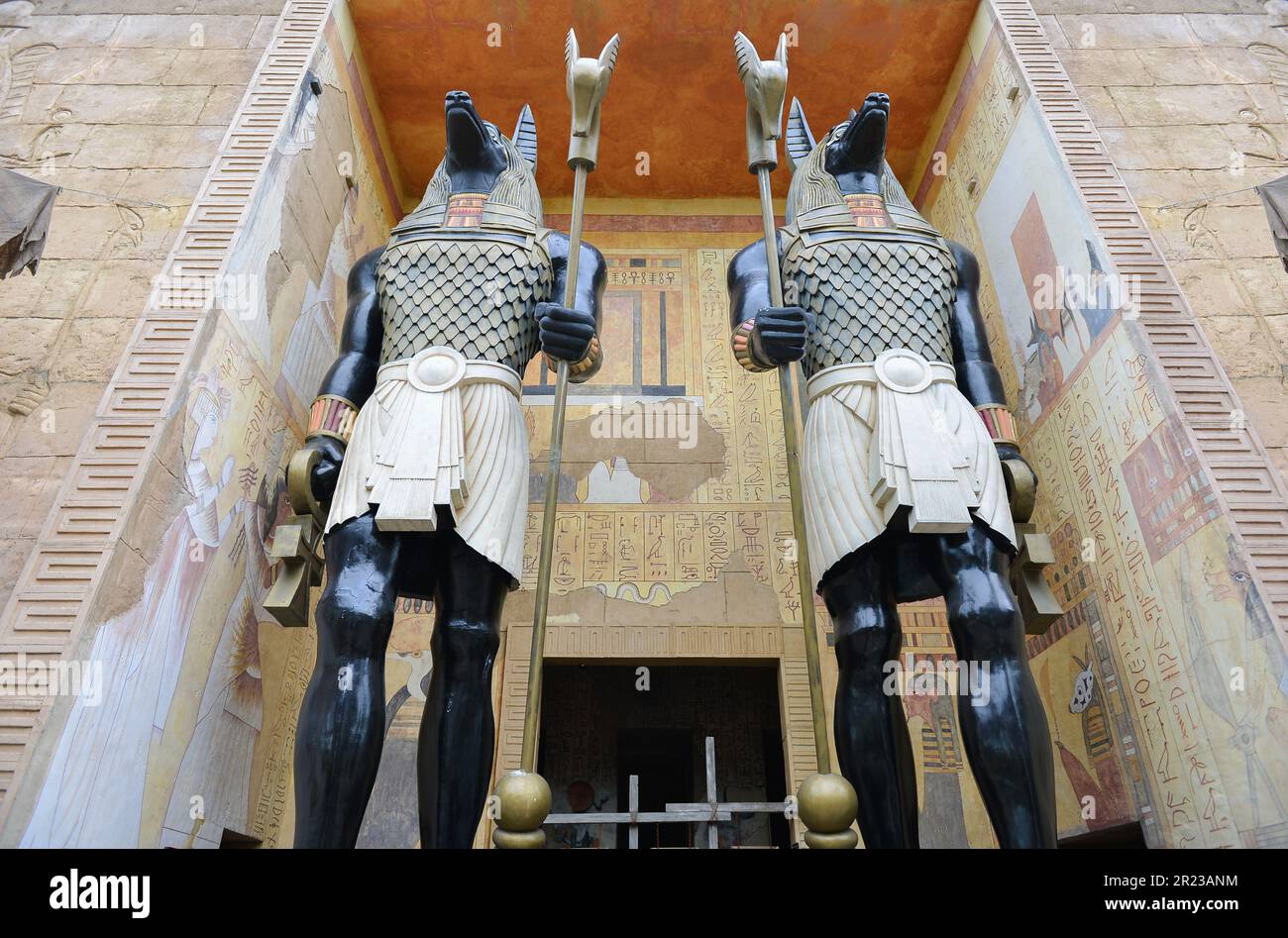 SINGAPORE - SEP 06, 2014 : Tourist walking at the Ancient Egypt on September 06, 2014 in Singapore. Ancient Egypt it is part of themed zone at the Uni Stock Photo