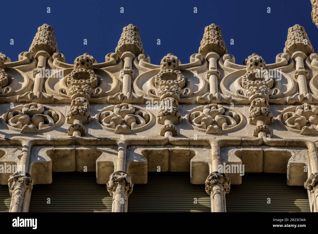 Details of the Casa Lleó i Morera, a work of the architect Lluís Domènech i Montaner in Passeig de Gracia avenue (Barcelona, Catalonia, Spain) Stock Photo