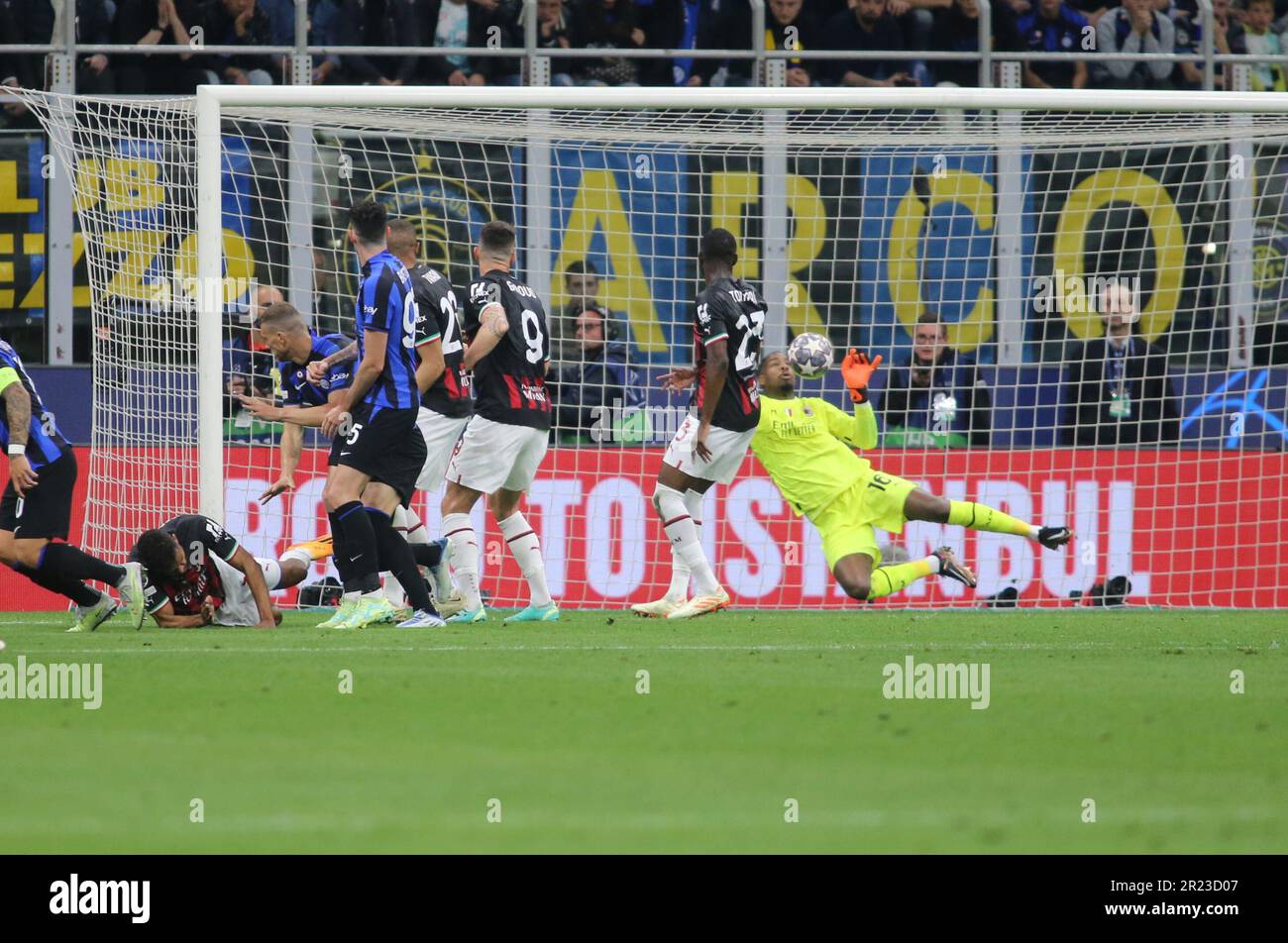 Milan, Italy. 16th May, 2023. Mike Maignan of AC Milan during the Uefa ...