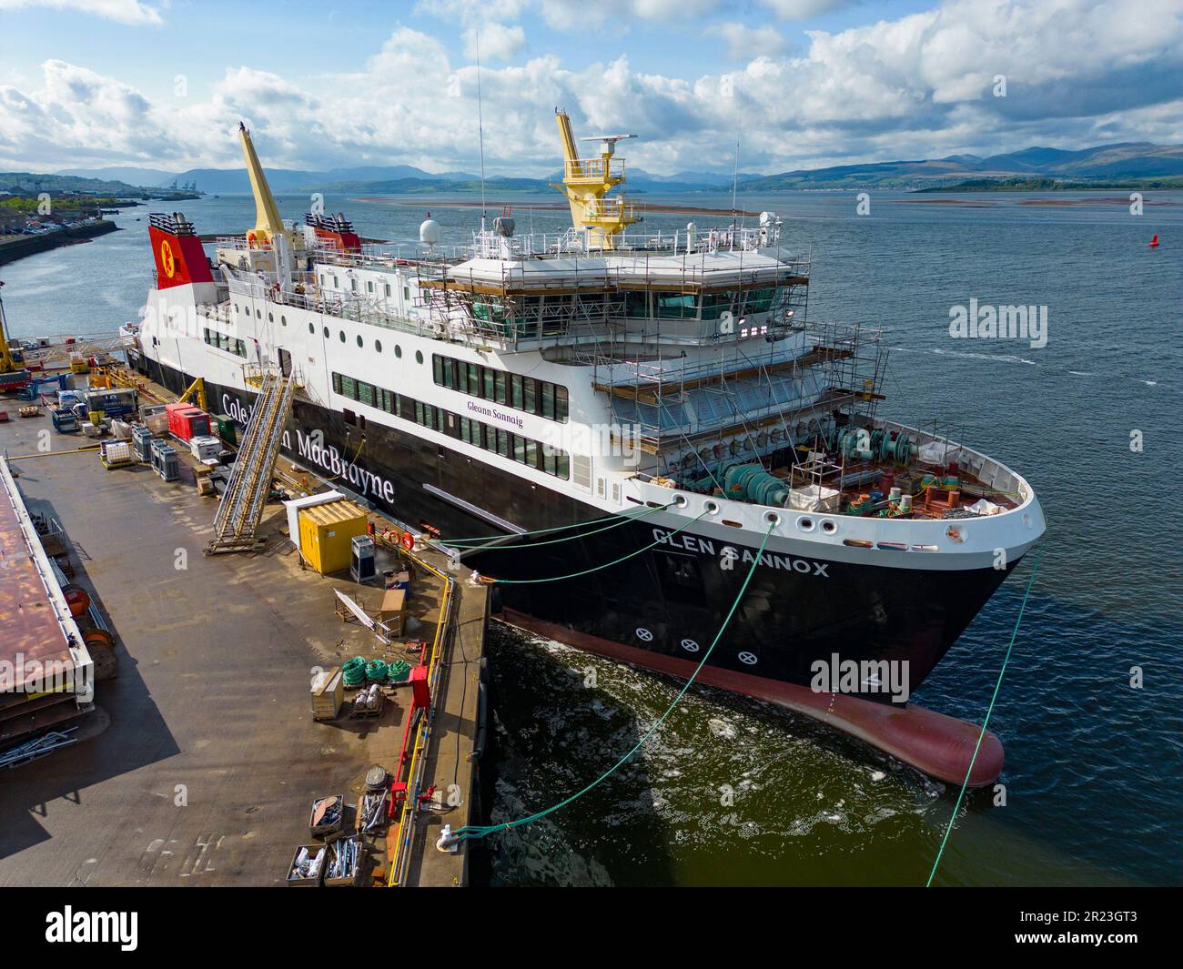 Port Glasgow, Scotland, UK. 16 May 2023. Latest aerial images of
