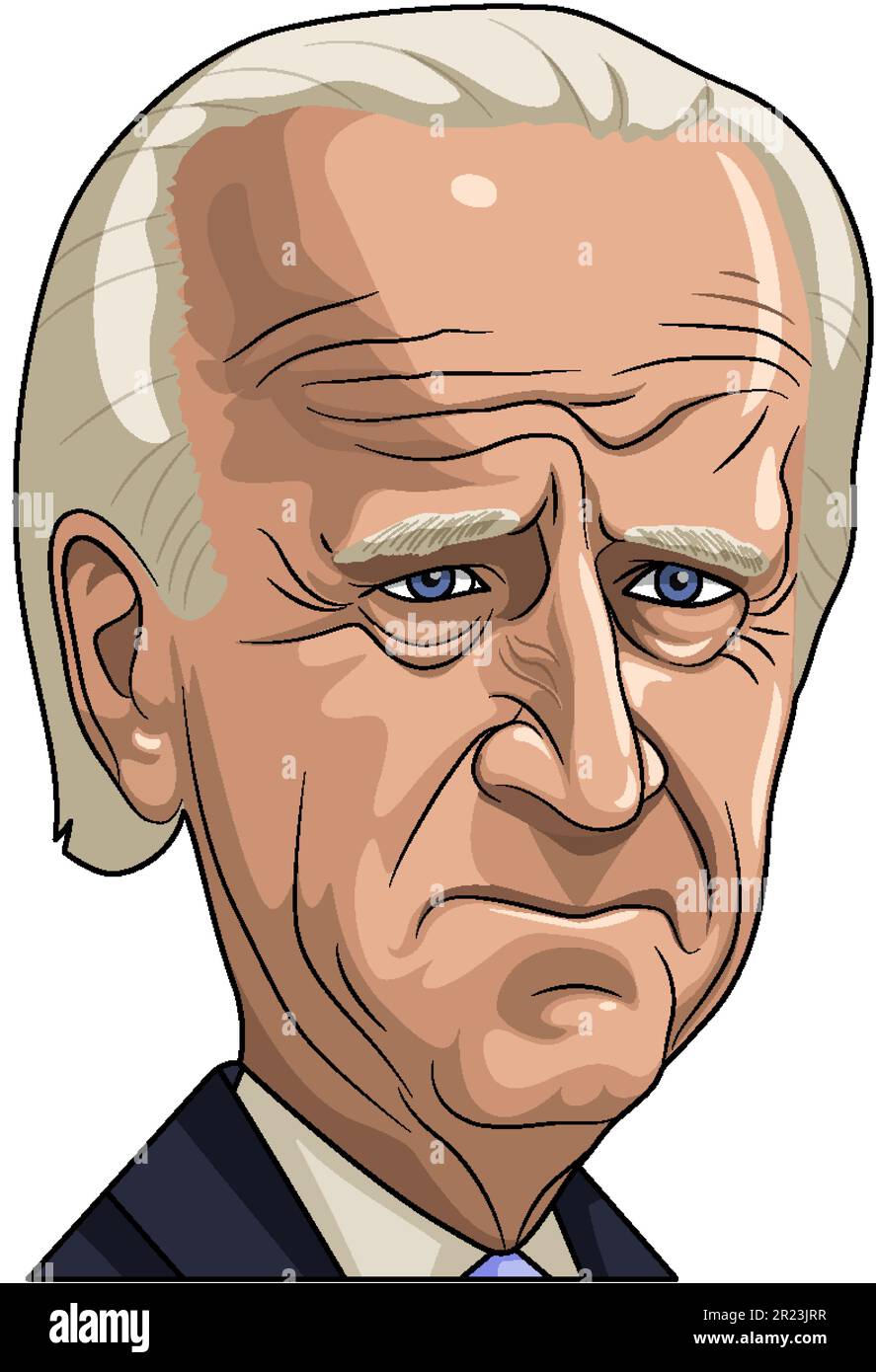 Detailed Vector of Joe Bidens Face illustration Stock Vector