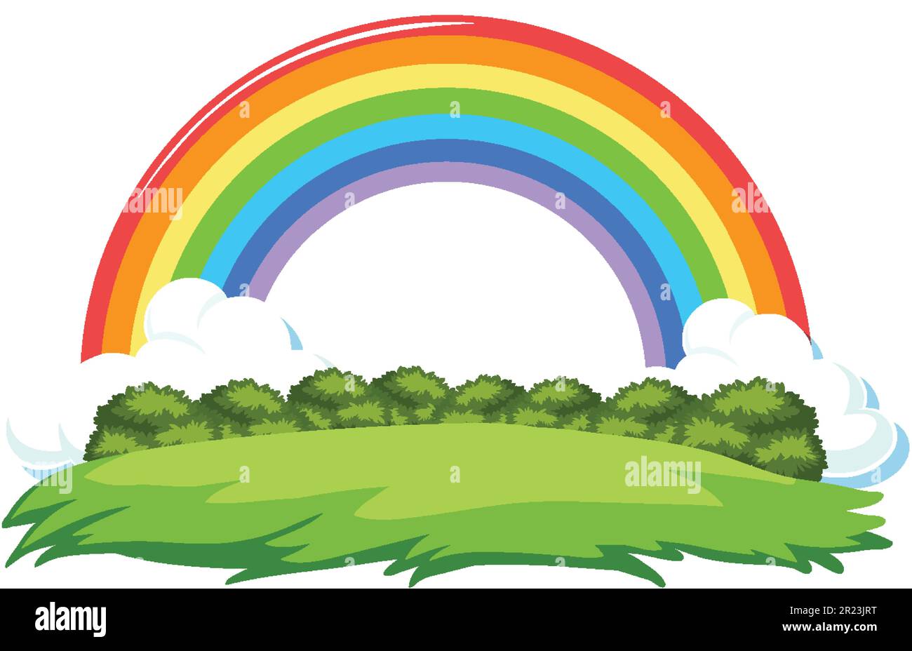 Isolated Meadow with Rainbow illustration Stock Vector Image & Art - Alamy