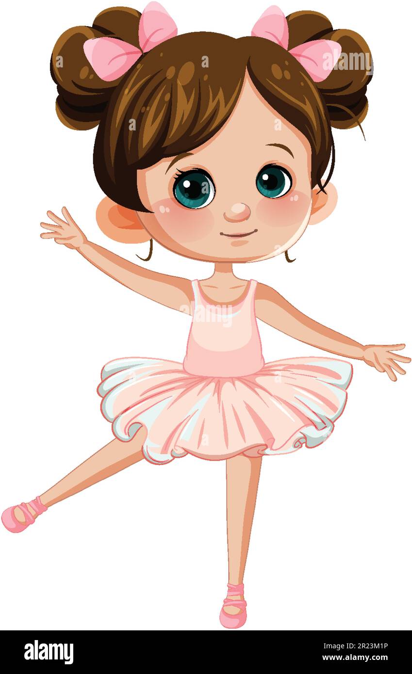 Cute ballet dancer cartoon character illustration Stock Vector Image & Art  - Alamy