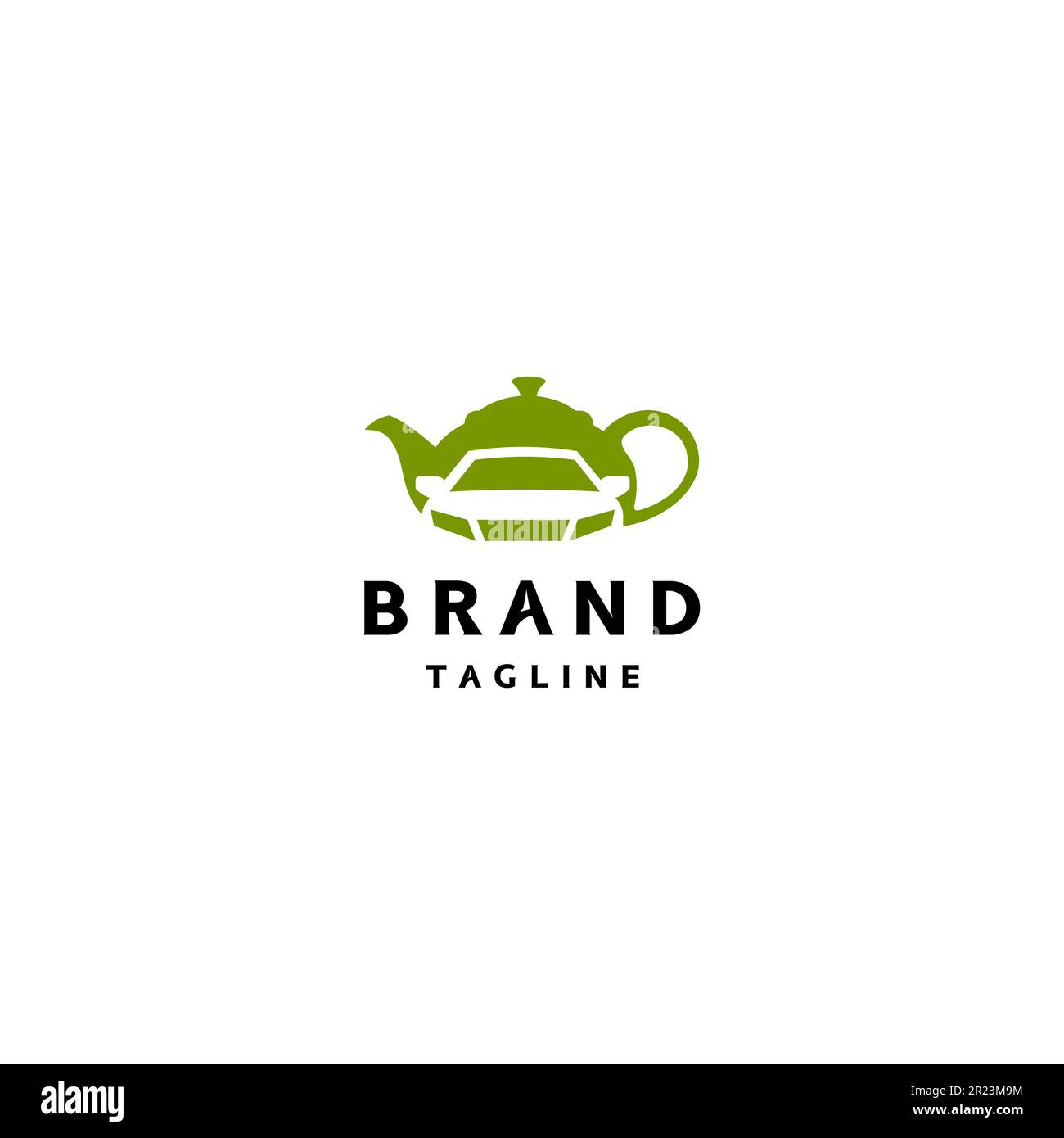 Silhouette of car in shadow of Teapot logo design. In accordance with