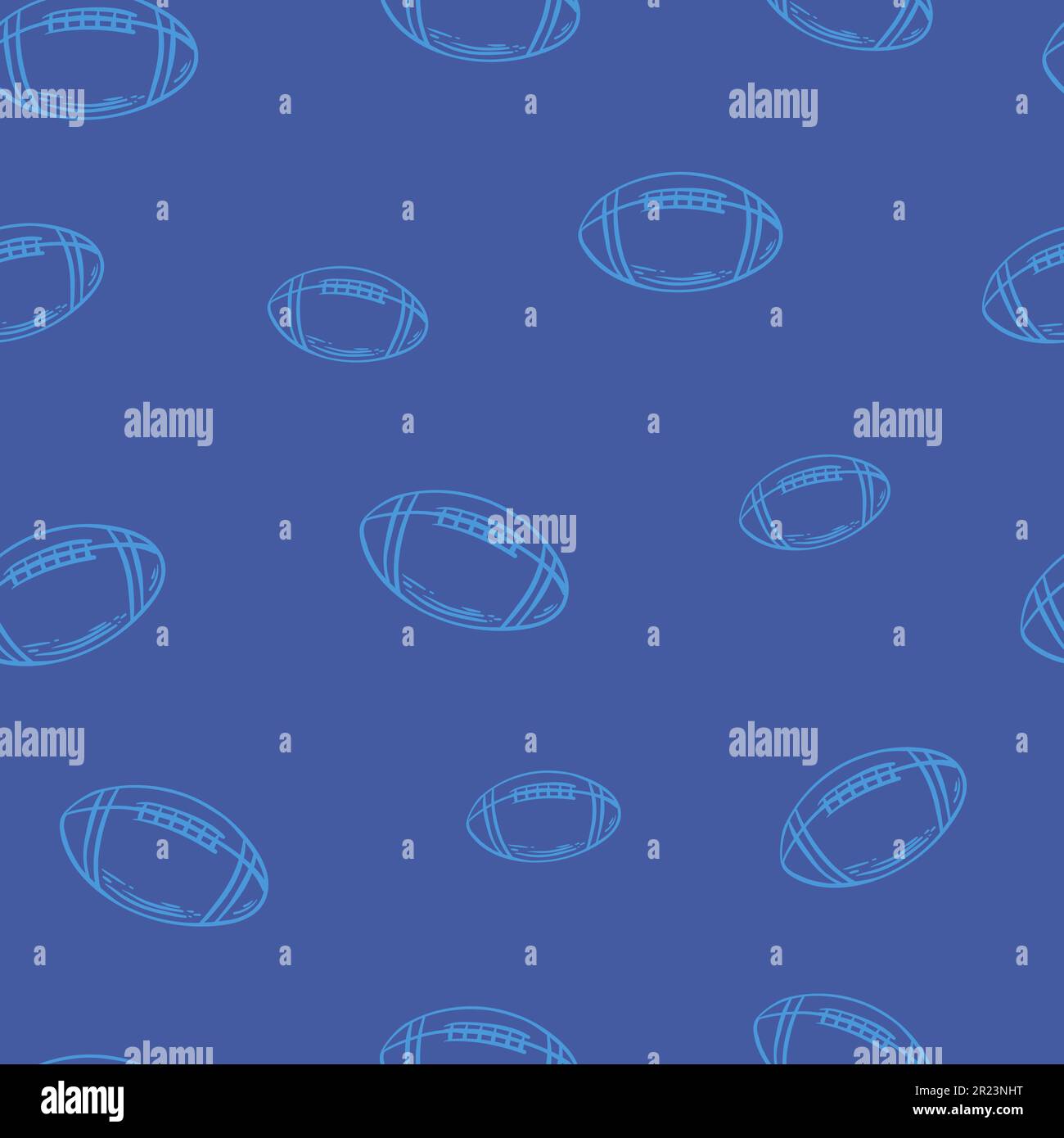 American football wallpaper design vector image. Repeating tile background of rugby balls seamless pattern texture. Stock Vector
