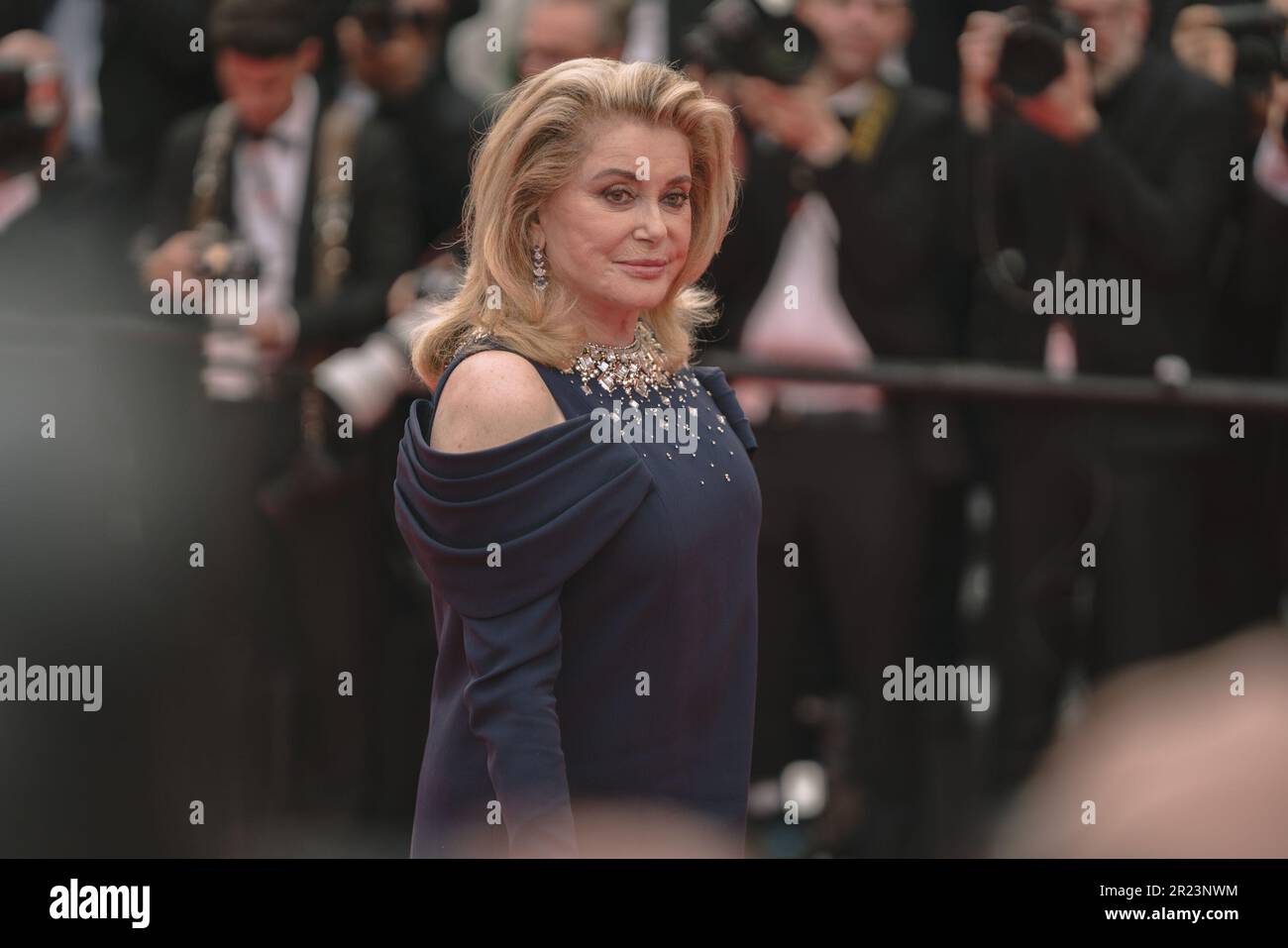 Cannes, France. 16th May, 2023. CANNES, FRANCE - MAY 16: Catherine Deneuve attends the ''Jeanne du Barry'' Screening & opening ceremony red carpet at the 76th annual Cannes film festival at Palais des Festivals on May 16, 2023 in Cannes, France. (Photo by Luca Carlino/NurPhoto)0 Credit: NurPhoto SRL/Alamy Live News Stock Photo