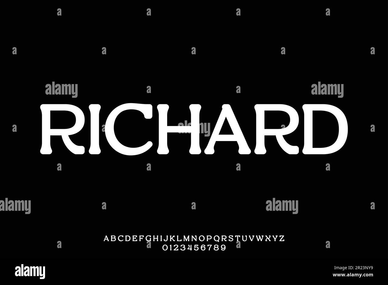 Clean rounded retro display font vector illustration Stock Vector Image ...