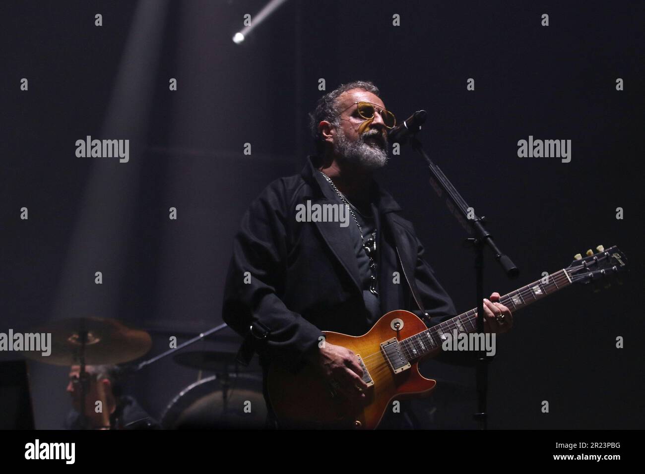 Mexico City, Mexico. 12th May, 2023. May 12, 2023, Mexico City, Mexico: Ismael 'Tito' Fuentes member of Mexican band Molotov performs on stage as part of their ‘EstallaMolotov' tour at Foro Sol. on May 12, 2023 in Mexico City, Mexico. (Photo by Ismael Rosas/ Eyepix Group) (Photo by Eyepix/NurPhoto) Credit: NurPhoto SRL/Alamy Live News Stock Photo