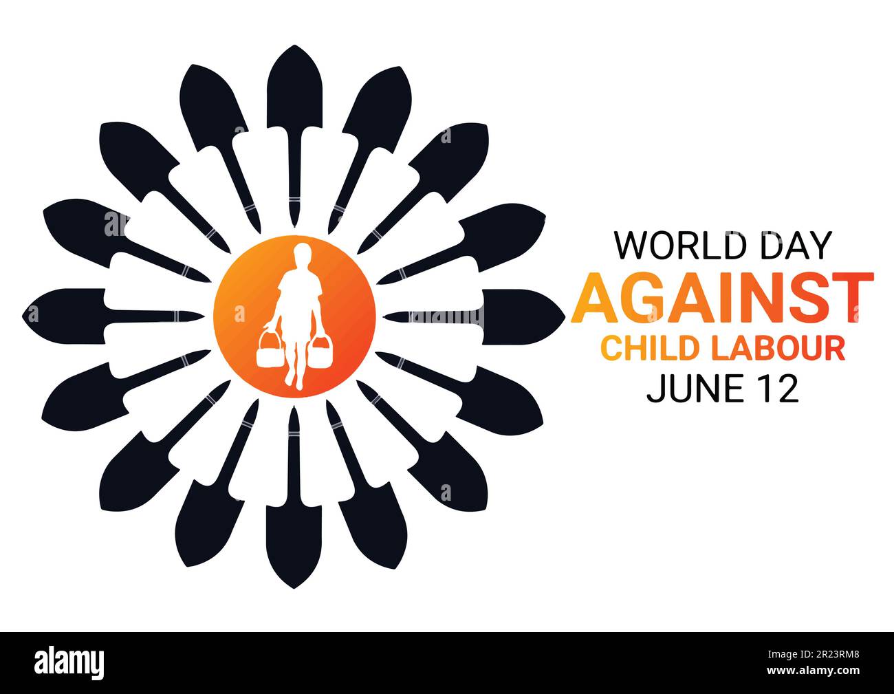 World Day Against Child Labour. June 12. Holiday concept. Template for background, banner, card, poster with text inscription. Vector illustration Stock Vector