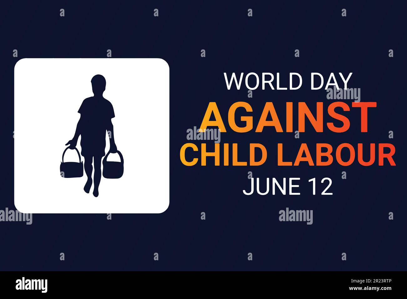 Vector illustration of a Background for World Day Against Child Labour ...