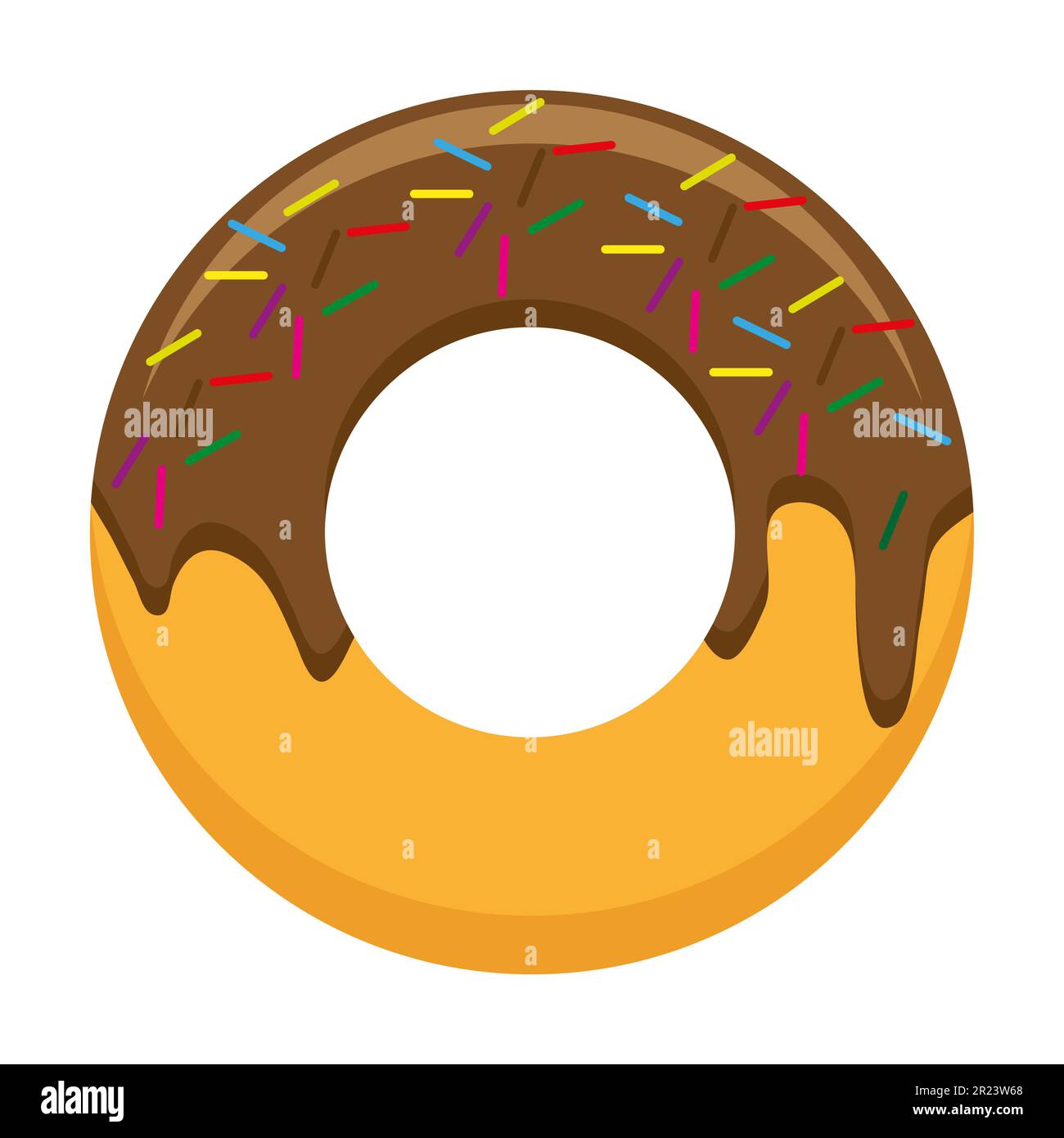 donut dessert food flat icon vector illustration isolated on white background Stock Vector