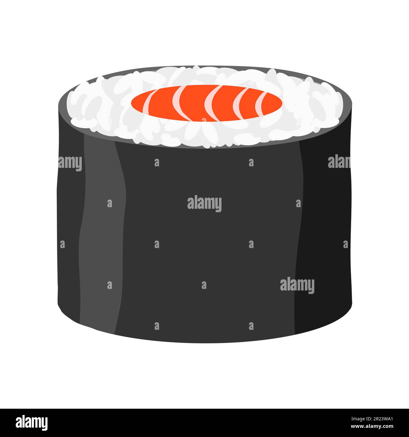 sushi roll asian food flat icon vector illustration isolated on white ...