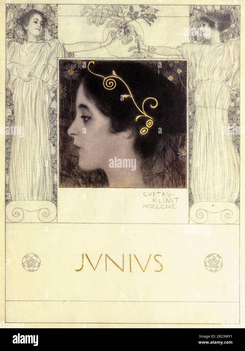 Gustav Klimt, Junius, poster 1896 Stock Photo