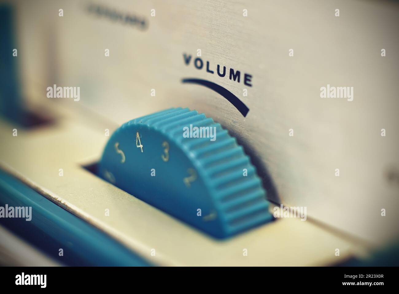 Volume control on reel tape recorder. Vintage effect Stock Photo Alamy