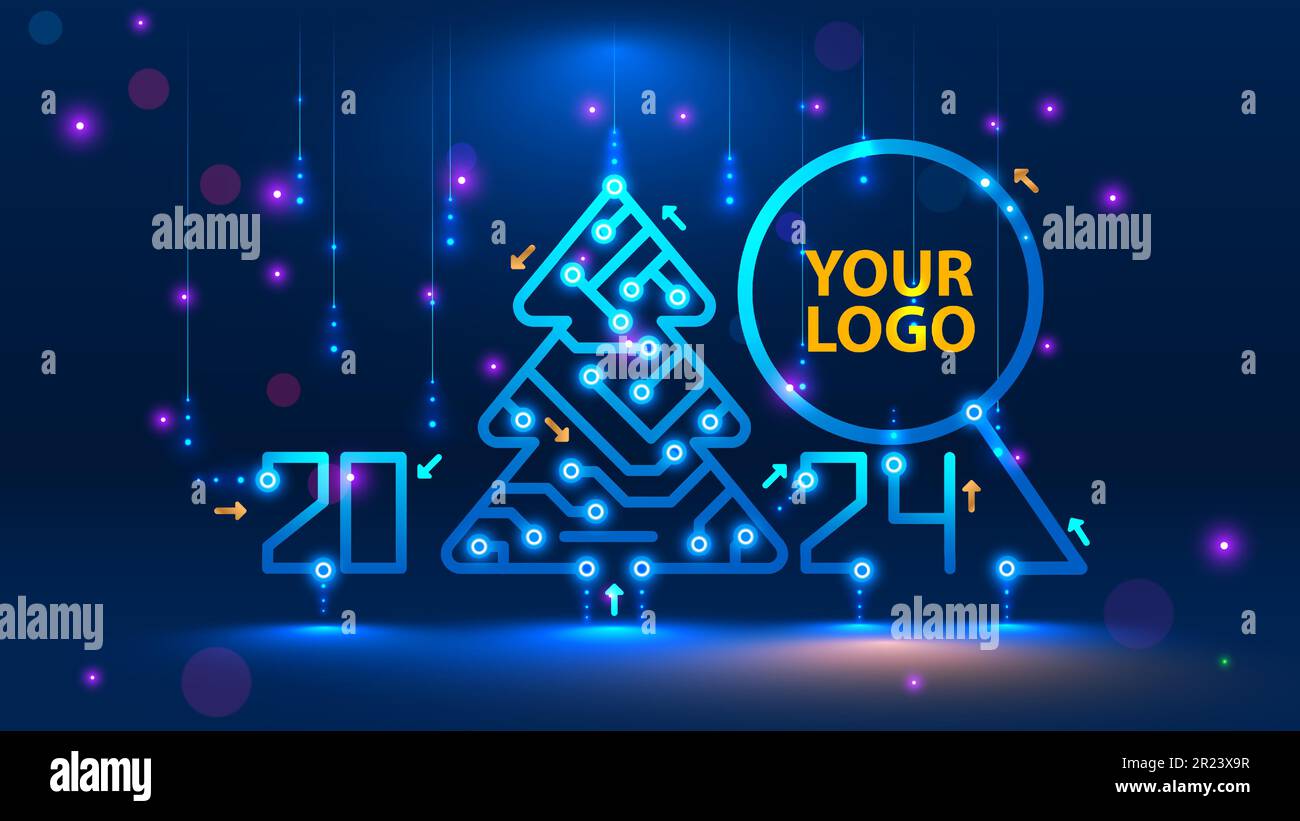 Template New Year and Happy Christmas cards in the style of new