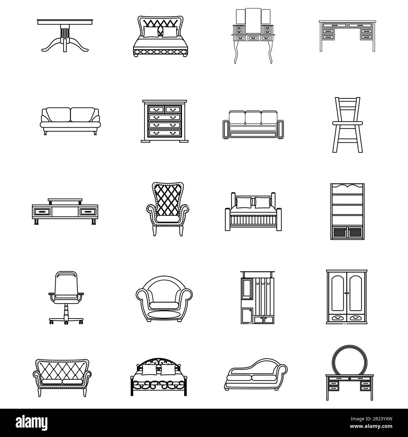 furniture for home domestic vector illustration isolated on white