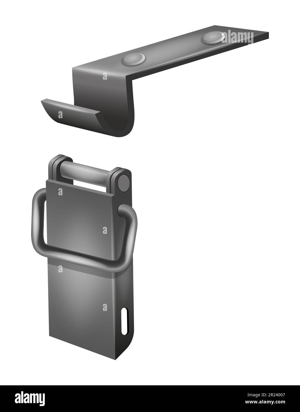 metal latch for tool box vector illustration isolated on white