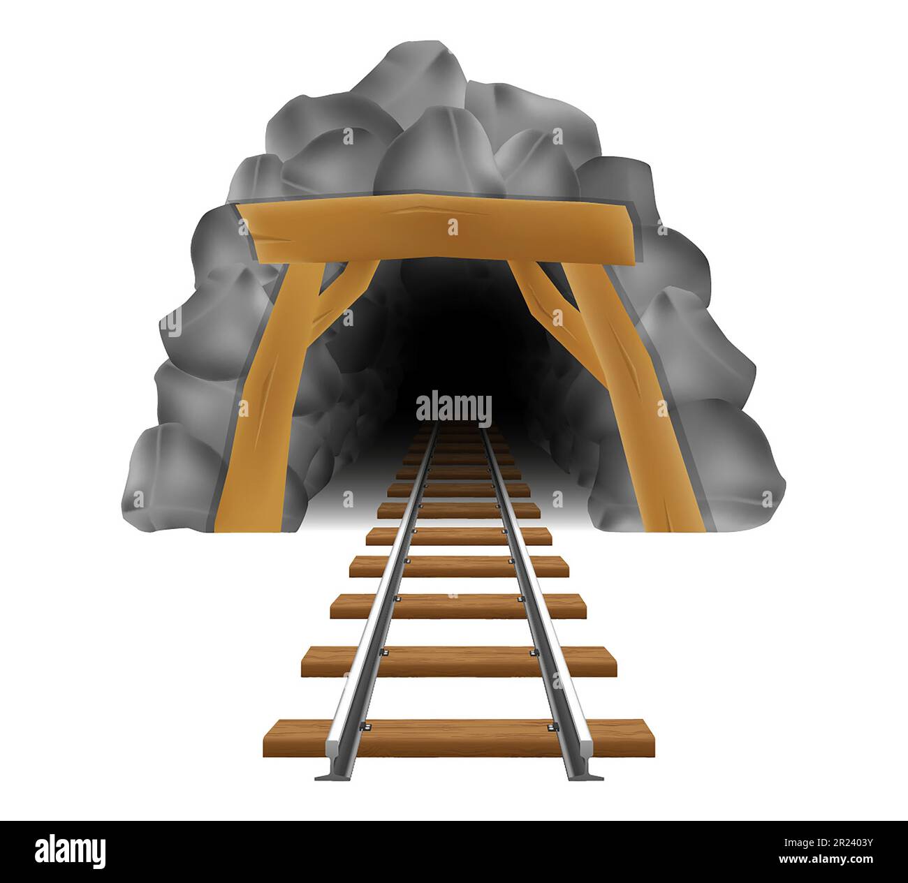 old stone entrance to a gold or coal mine vector illustration isolated ...