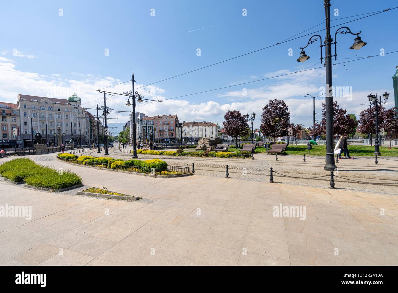 Sofia, Bulgaria. May 2023. panoramic view of the bridge of lions in the city center Stock Photo