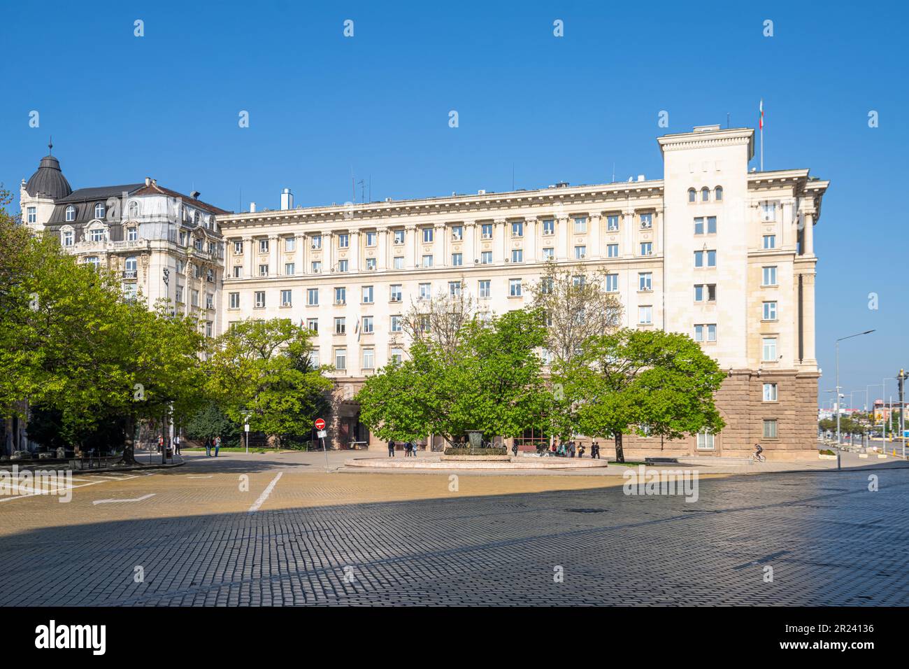 Sofia, Bulgaria. May 2023.  view of the presidential guards in front of the Presidential Palace of Republic of Bulgaria in the city center Stock Photo
