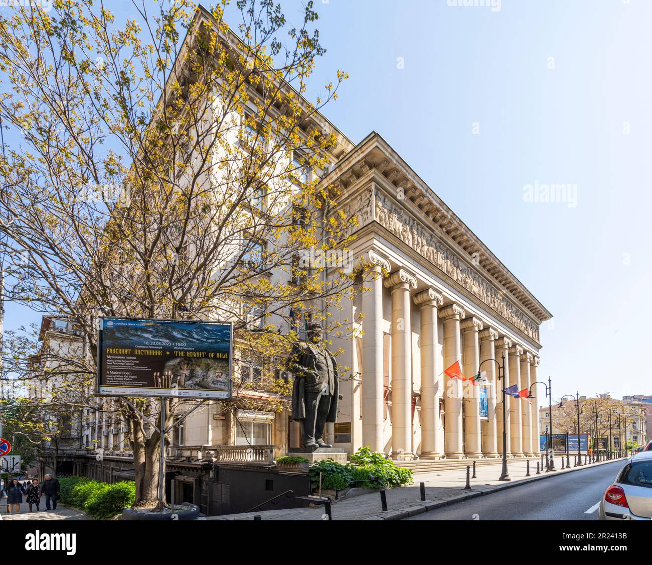 Sofia, Bulgaria. May 2023. view of the facade of the Opera and Ballet Sofia theater in the city center Stock Photo