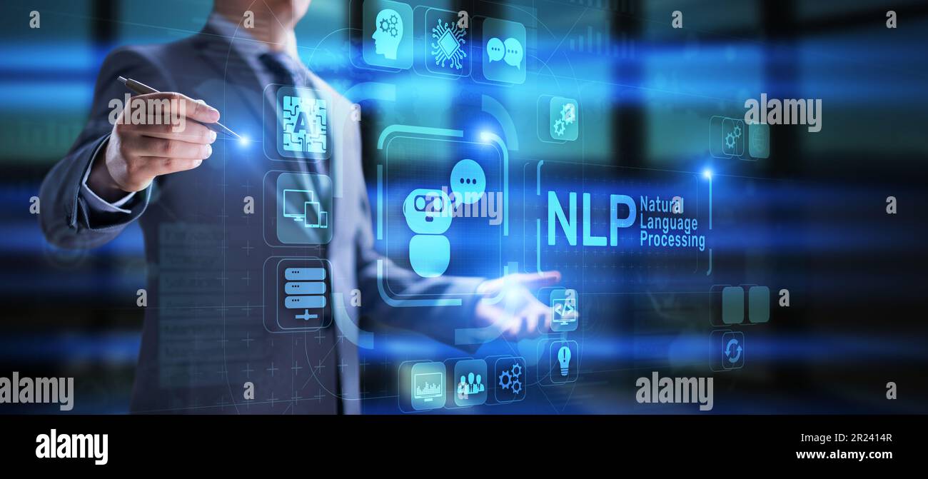NLP Natural language processing concept. Artificial intelligence neural ...