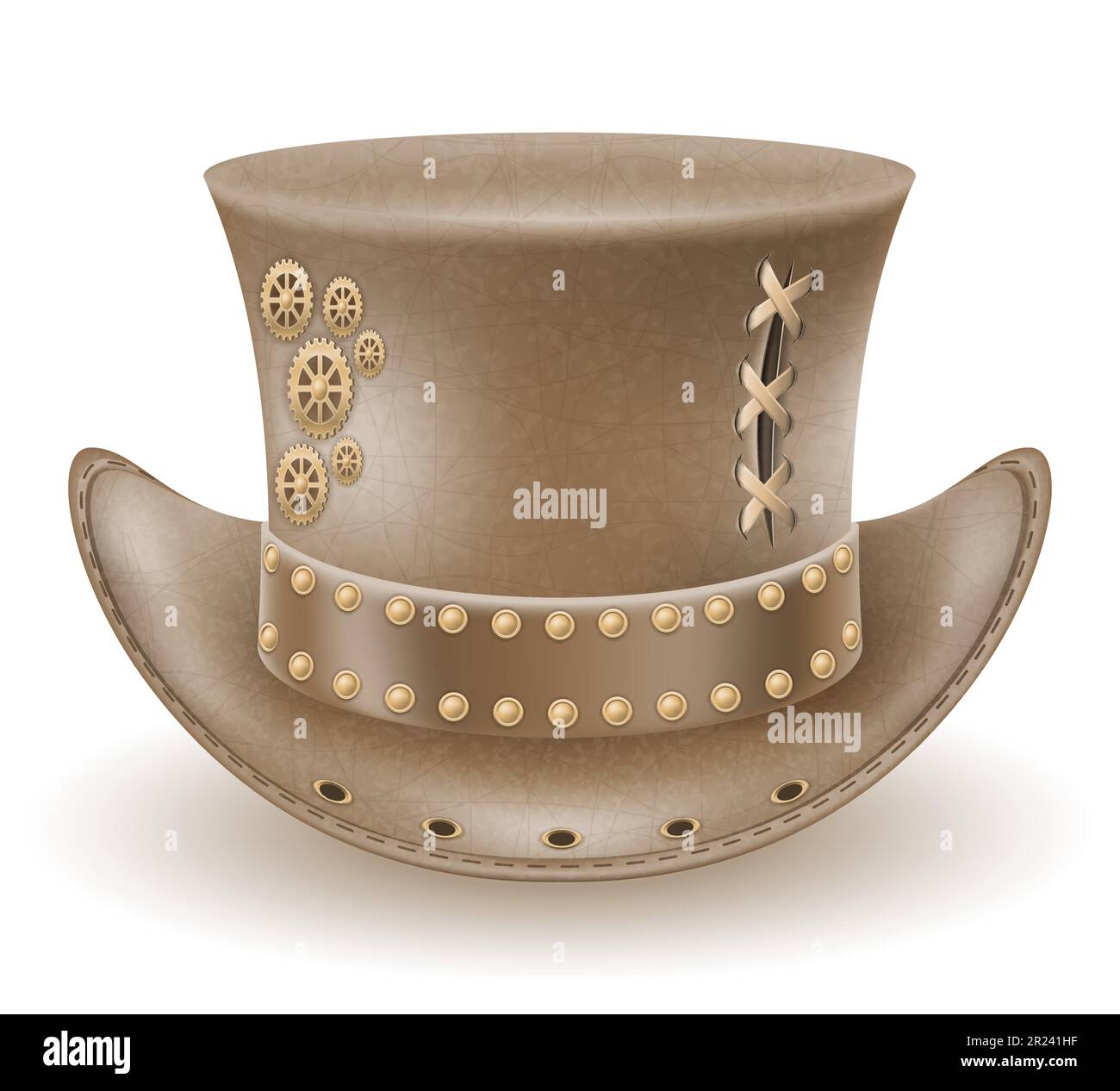 retro steampunk style hat vector illustration isolated on white background Stock Vector