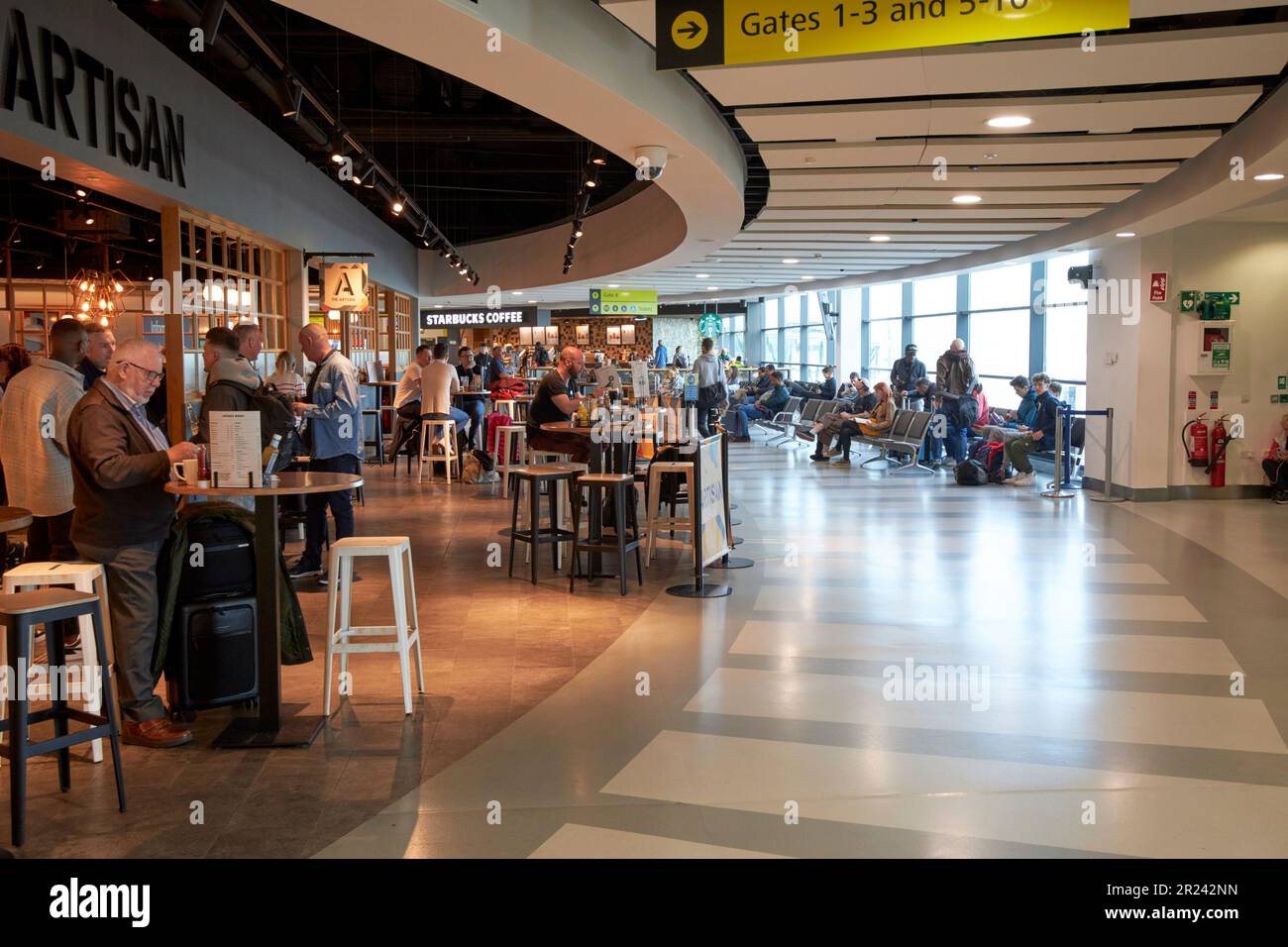 bars and food in the departure lounge of best belfast city