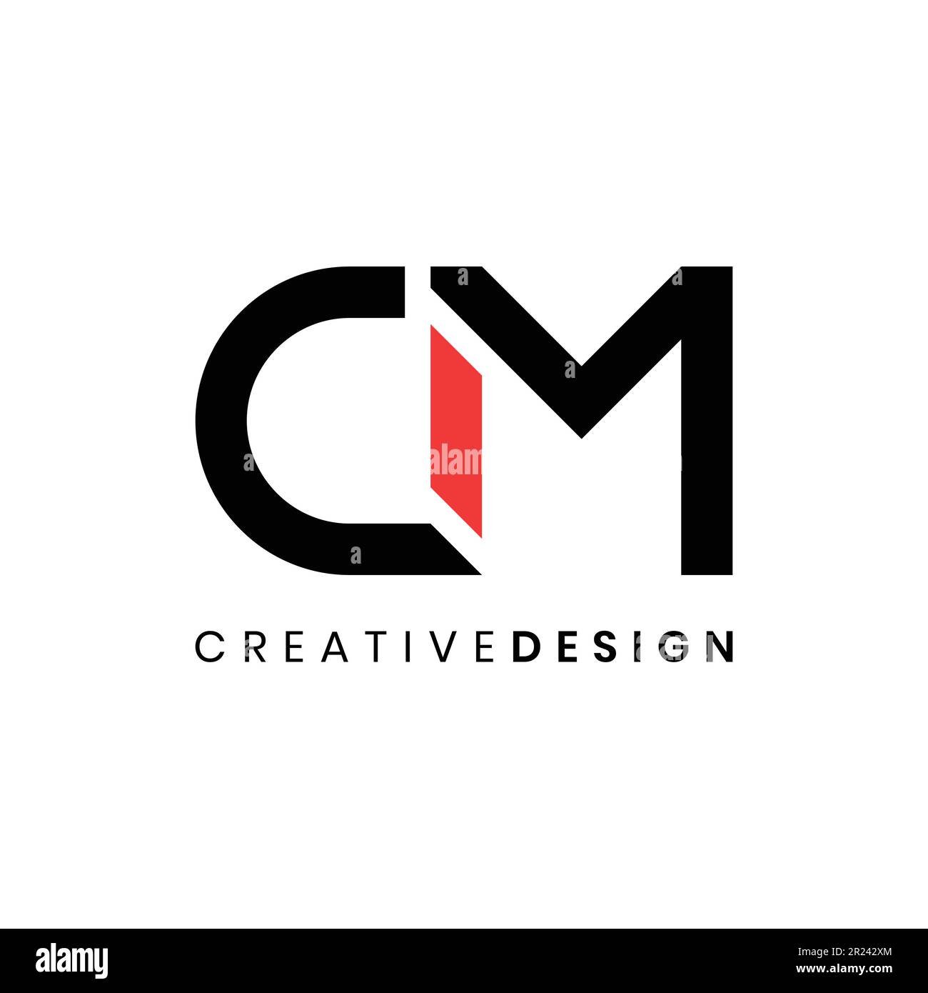 Creative simple letter CM logo design vector Stock Vector