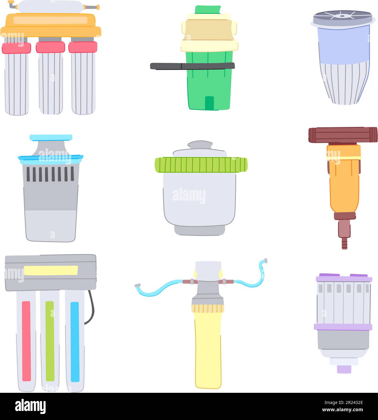 water filter set cartoon vector illustration Stock Vector Image & Art