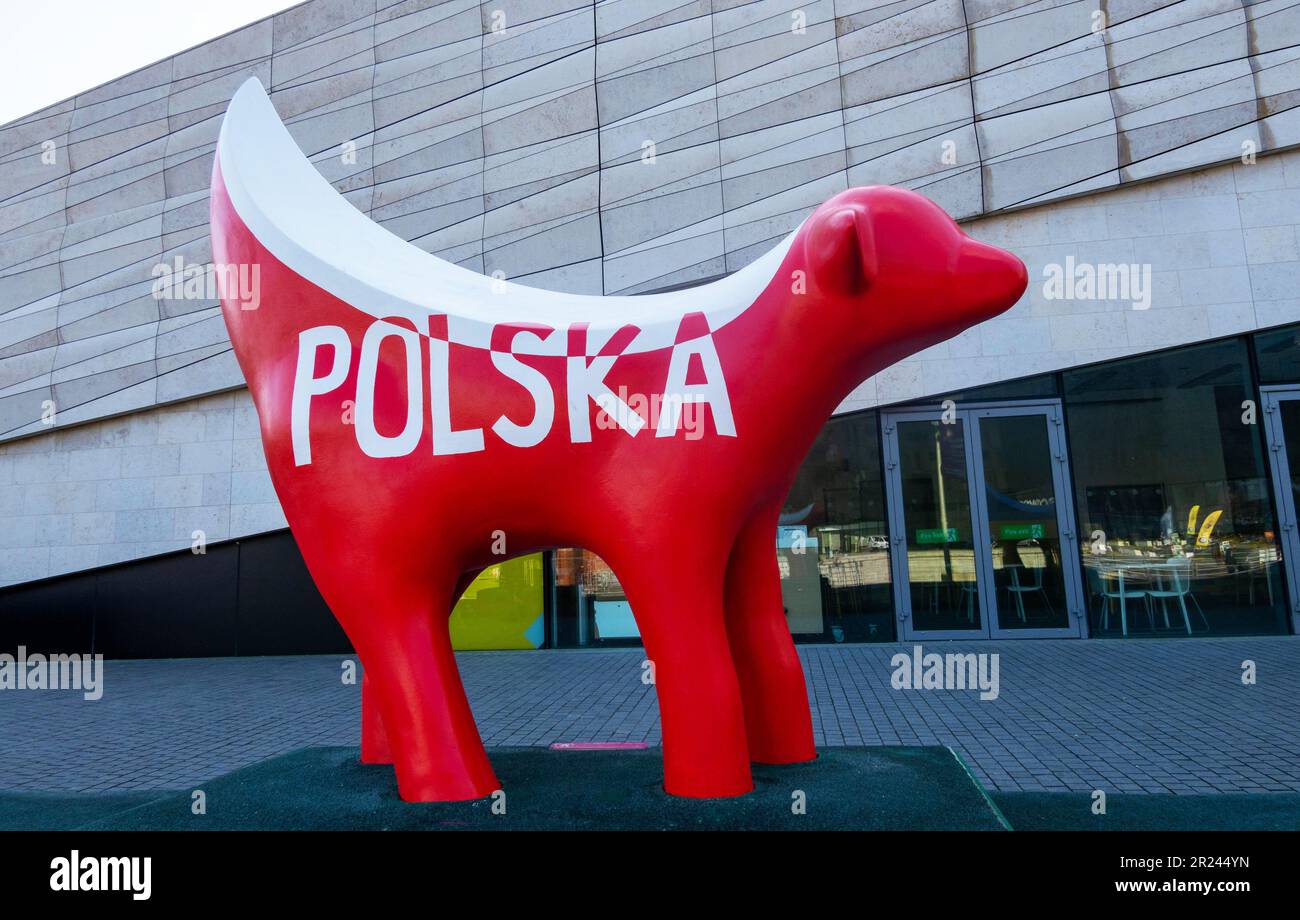 Polish Flag Colors Red And White Superlambanana Outside The Museum Of polish-flag-colors-red-and-white-superlambanana-outside-the-museum-of