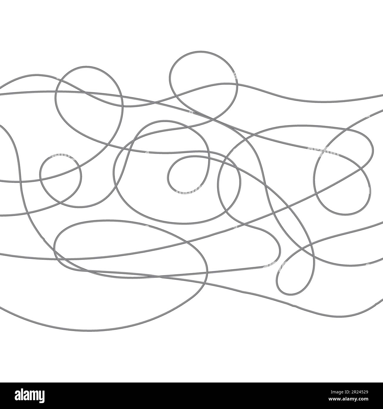 Abstract tangled texture. Random chaotic lines. Hand drawn object from the beginning and the end. Vector illustration. Stock Vector