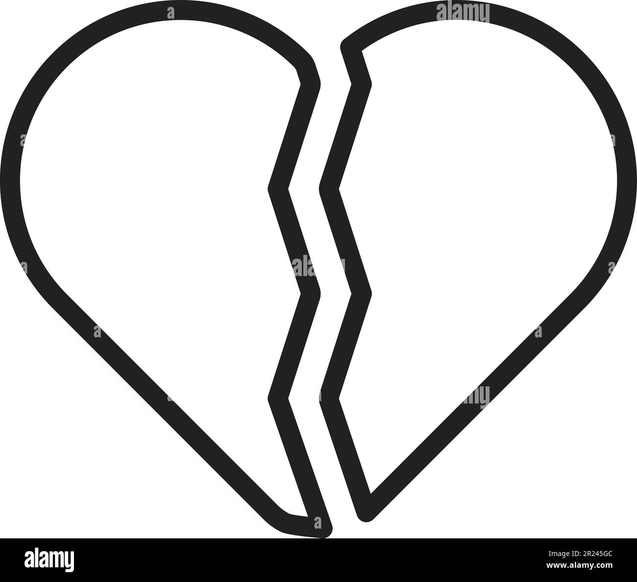 Broken Heart icon vector image Stock Vector Image & Art - Alamy