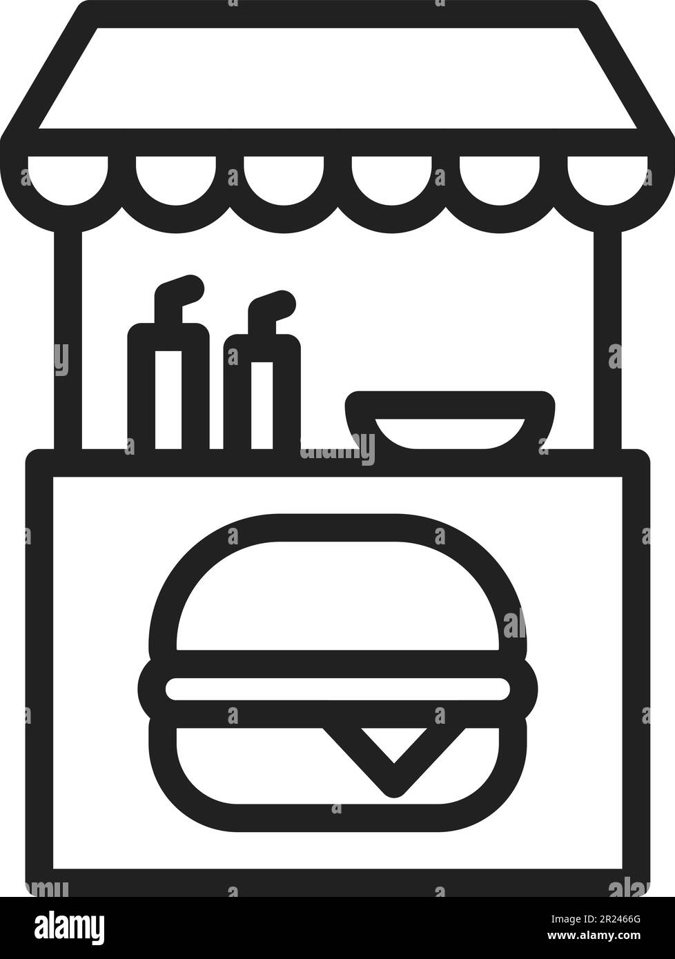 Burger Stall icon vector image. Stock Vector