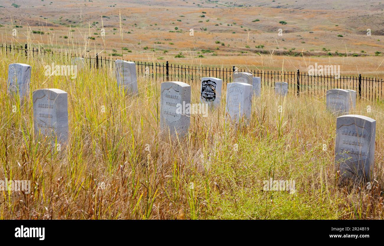 Little Bighorn Battlefield National Monument in Montana Stock Photo