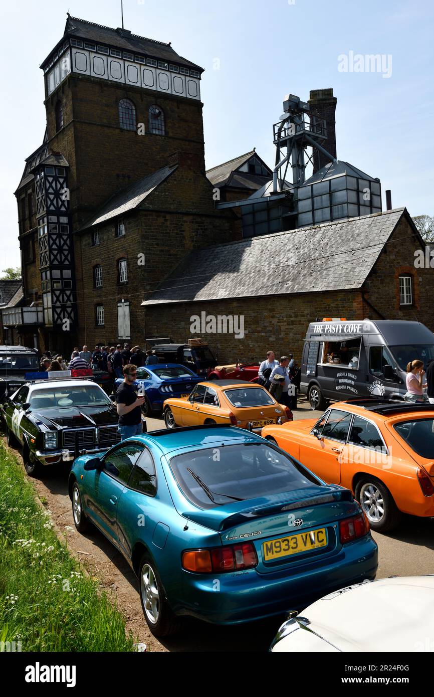 MG Sports Car on Static Display with the Brewery Tower in the background 14 th May 2023 Stock Photo