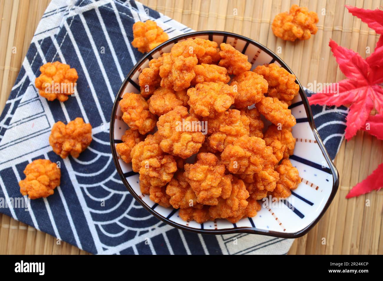 Japanese rice crackers coated with soy sauce Japanese finger food