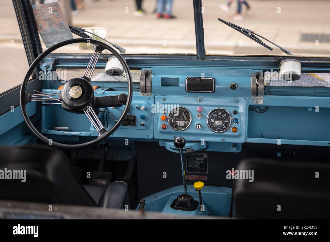 Detail of the interior of a classic Land Rover Santana Series II