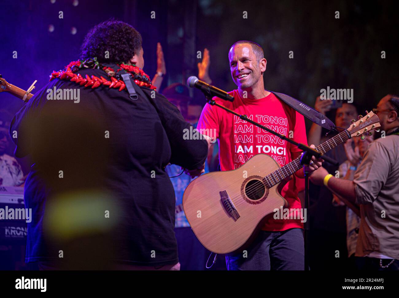 Kahuku, HI, USA. 16th May, 2023. Iam Tongi and Jack Johnson pictured at