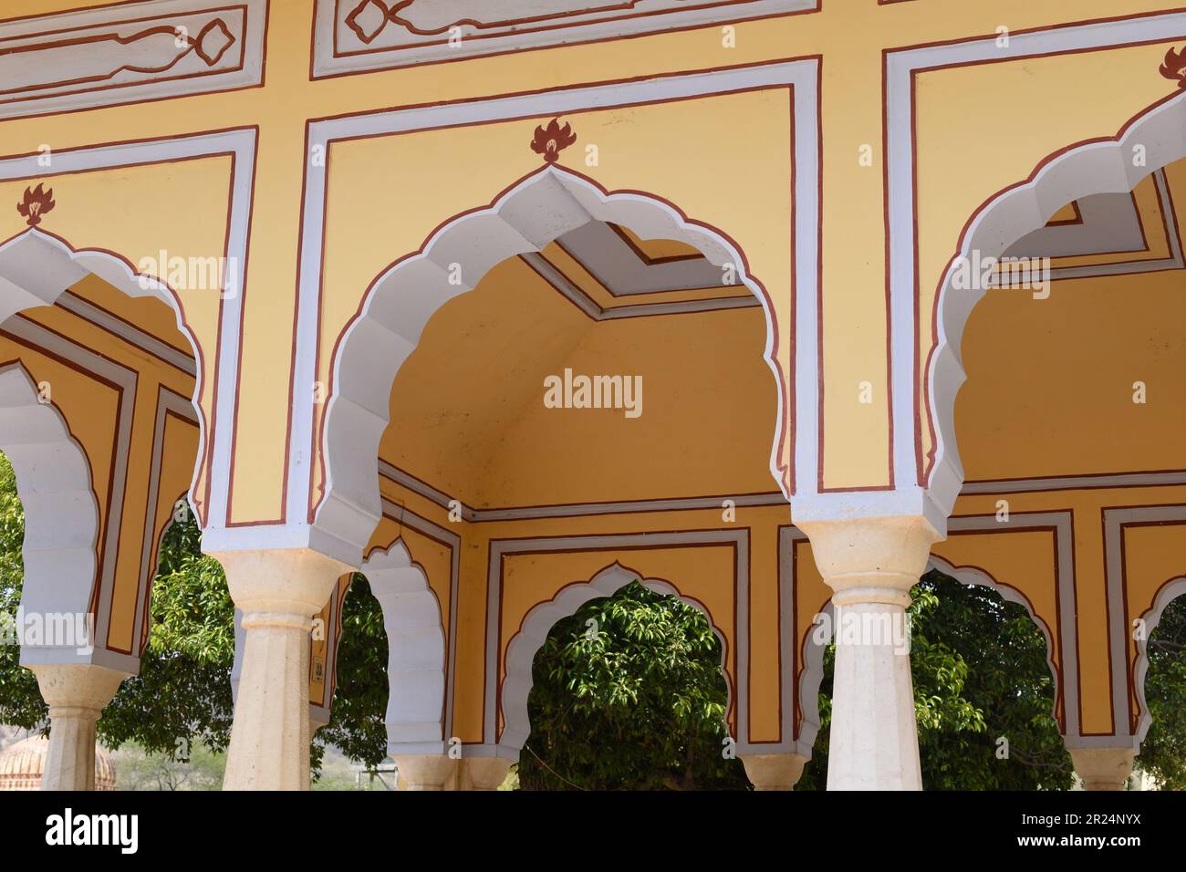 A Gazebo in the middle of Kanak Vrindavan garden, Jaipur, India Stock