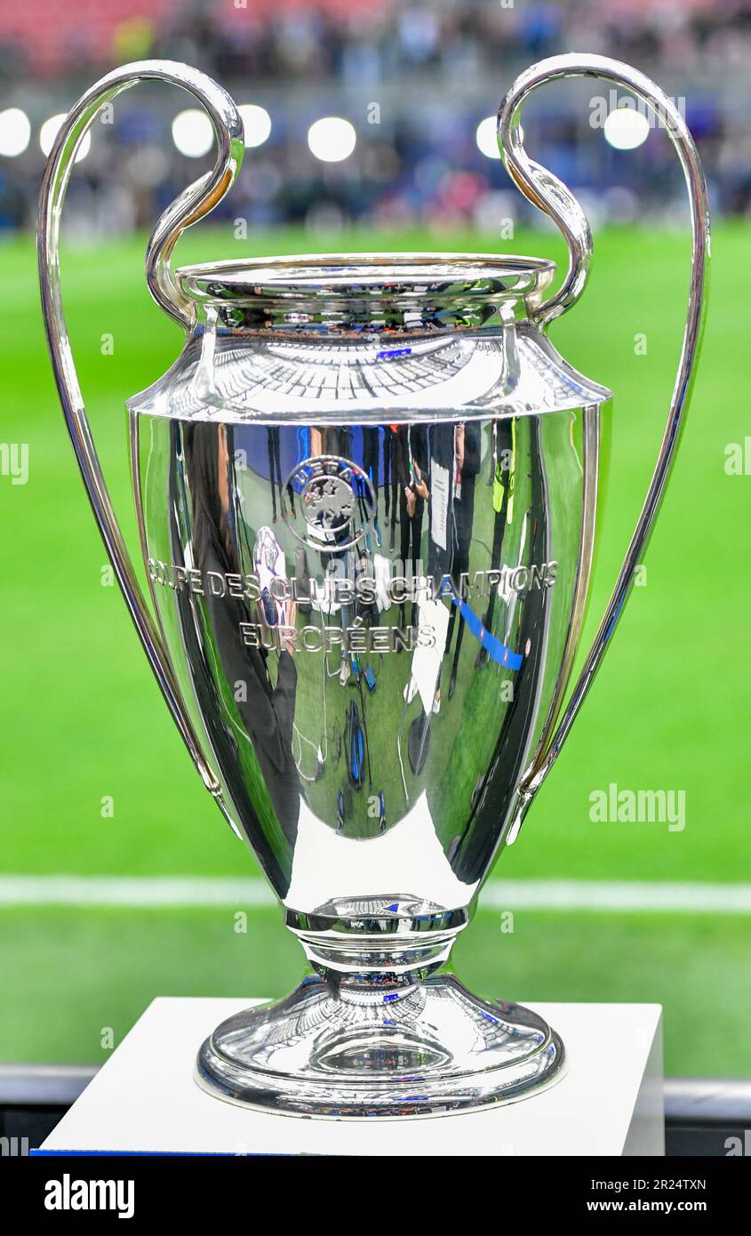 Milano Italy 16th May 2023 The UEFA Champions League Trophy Seen Milano Italy 16th May 2023 The UEFA Champions League Trophy Seen