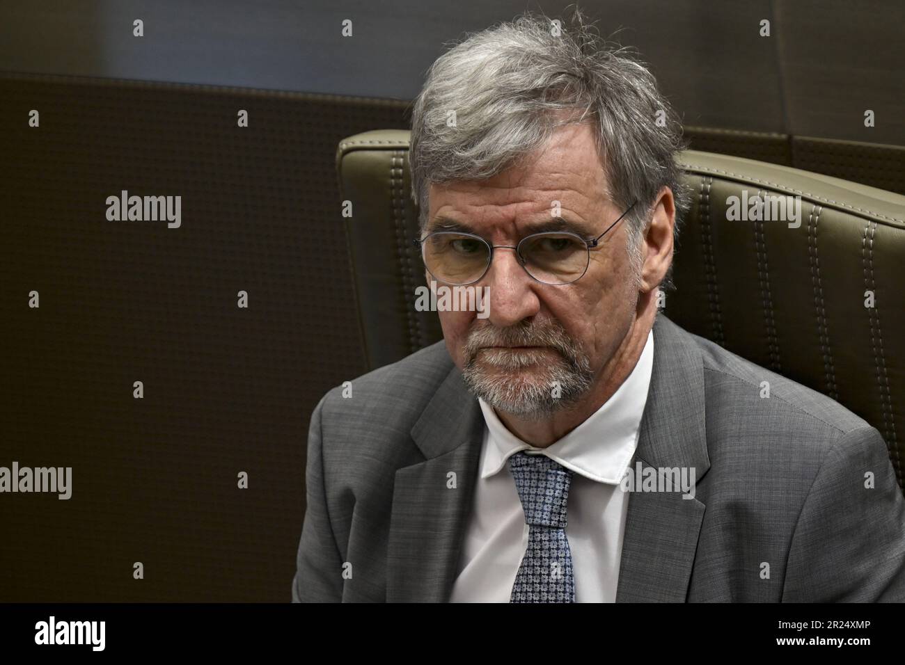 Brussels, Belgium. 17th May, 2023. N-VA's group chairman Wilfried Vandaele pictured during a plenary session of the Flemish Parliament in Brussels, Wednesday 17 May 2023. BELGA PHOTO DIRK WAEM Credit: Belga News Agency/Alamy Live News Stock Photo